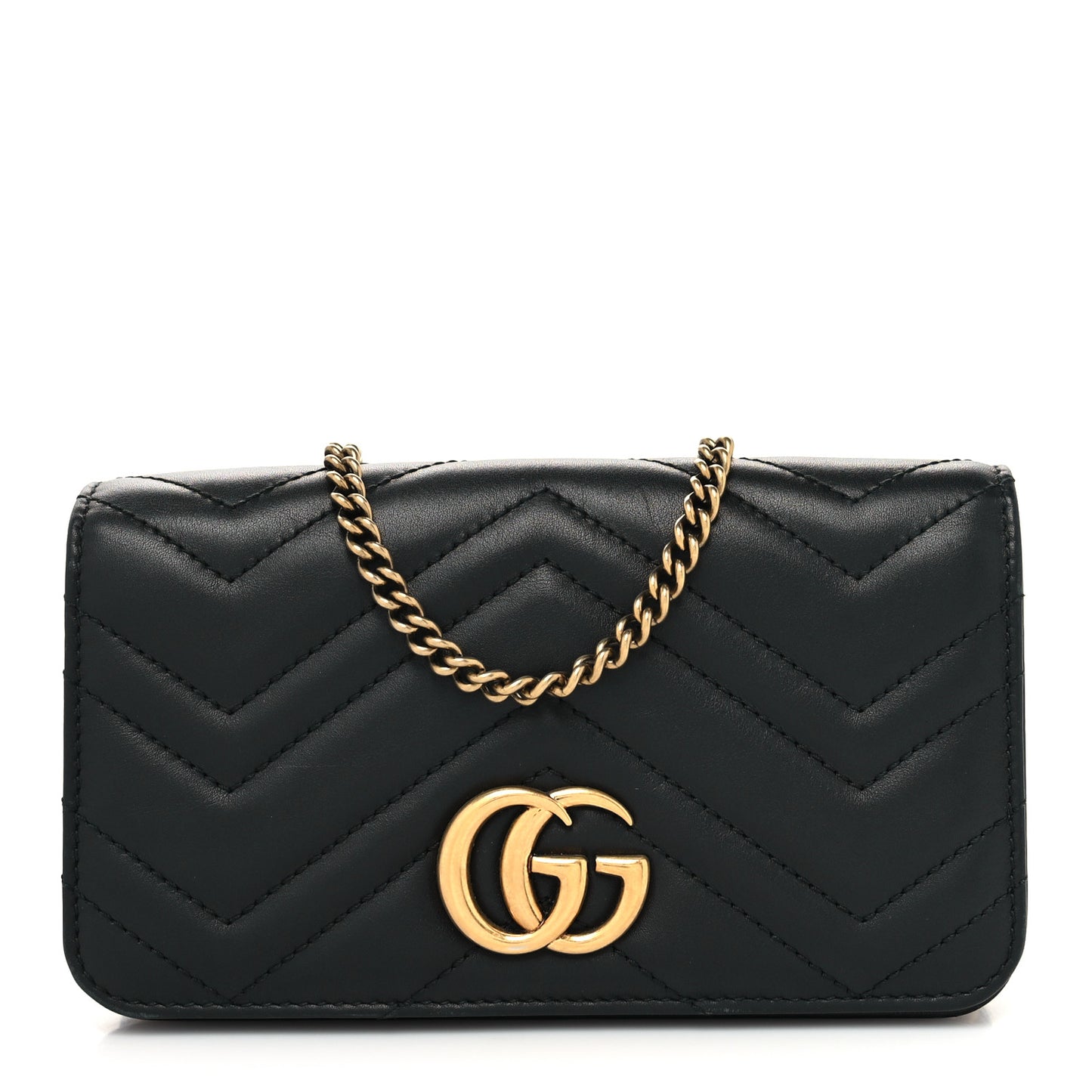 Calfskin Matelasse GG Marmont Mini Bag Black