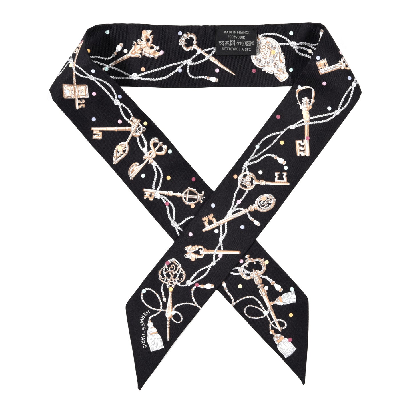 Silk Les Cles A Pois Twilly Black Beige Rose Multicolor