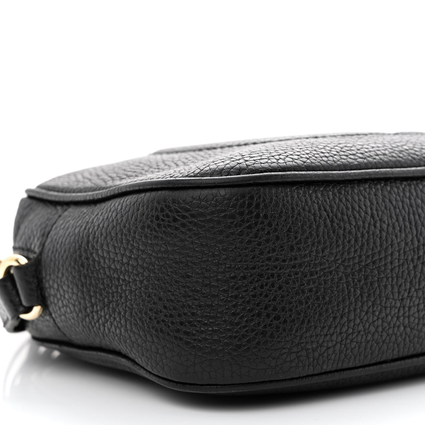 Pebbled Calfskin Small Soho Disco Bag Black