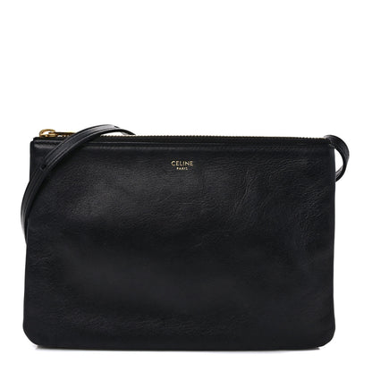 Celine Lambskin Small Trio Crossbody Bag Black 1 of 12