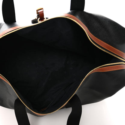 Mulberry Eco Scotchgrain Calfskin Heritage Day Clipper Medium Duffle Bag Black Cognac 4 of 11