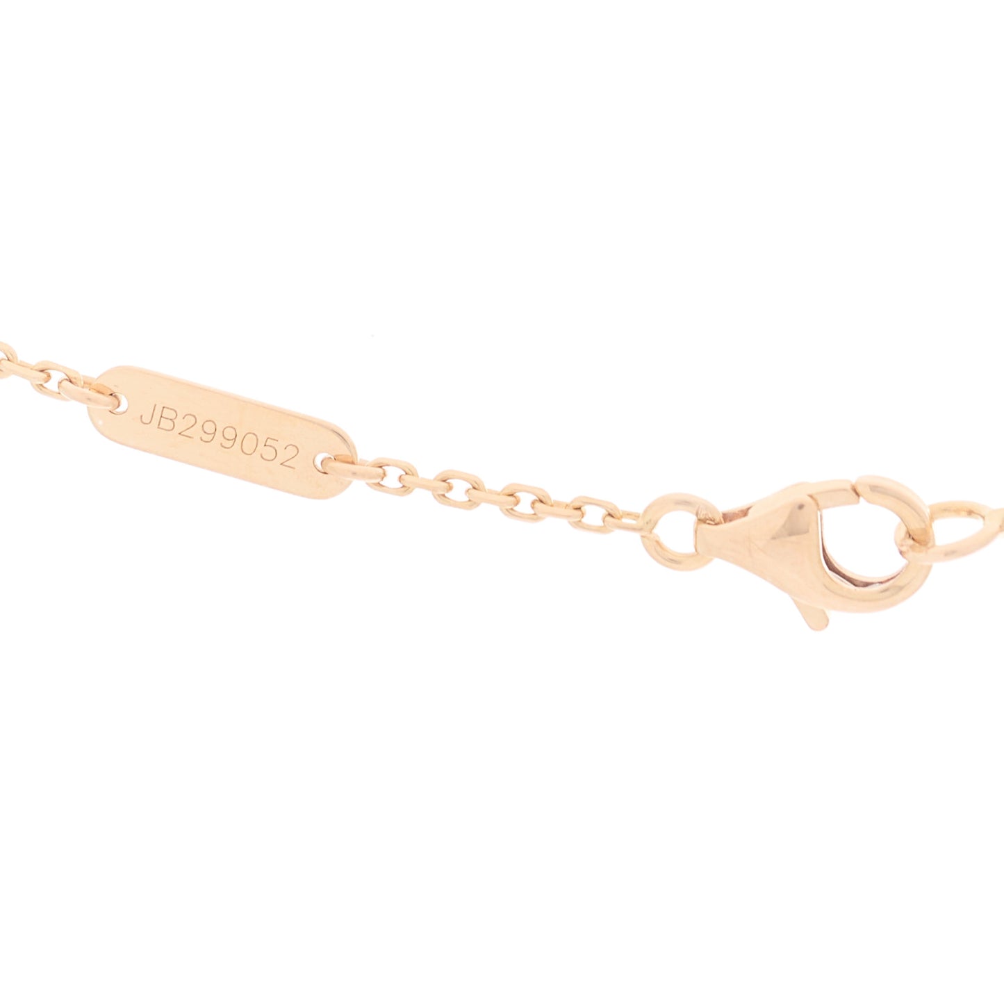 18K Rose Gold Diamond Mother of Pearl Vintage Alhambra Pendant Necklace