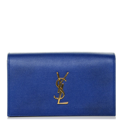 Saint Laurent Grain De Poudre Classic Monogram Clutch Outremer 1 of 6