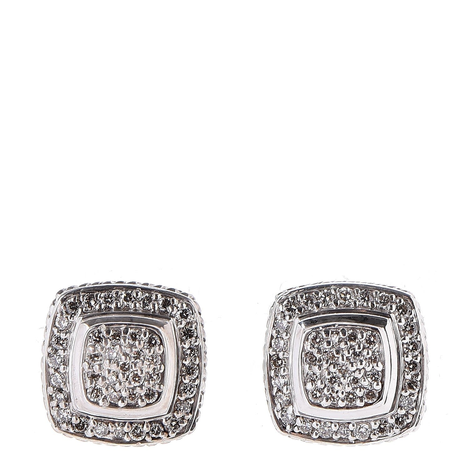 David Yurman Sterling Silver Diamond 7mm Pave Albion Earrings 1 of 6