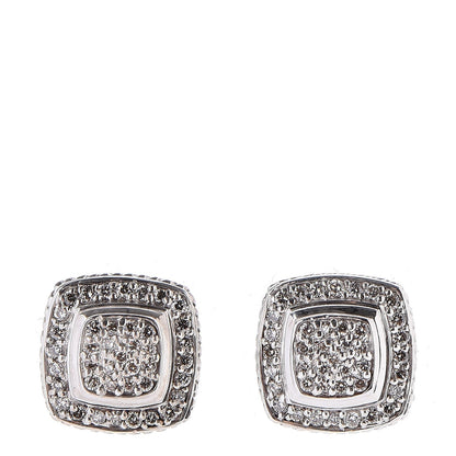 David Yurman Sterling Silver Diamond 7mm Pave Albion Earrings 1 of 6