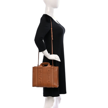 Chloe Calfskin Small Woody Tote Caramel 2 of 8
