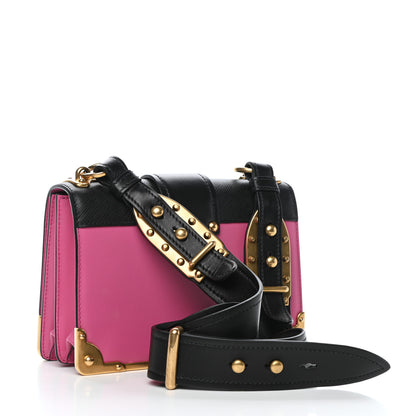 Prada City Calf Saffiano Cahier Bag Fuxia Black 3 of 12