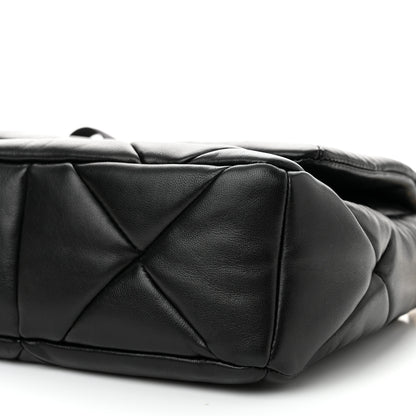 Prada Nappa Re-Nylon Triangle Quilted Patchwork System Flap Shoulder Bag Black 9 of 9