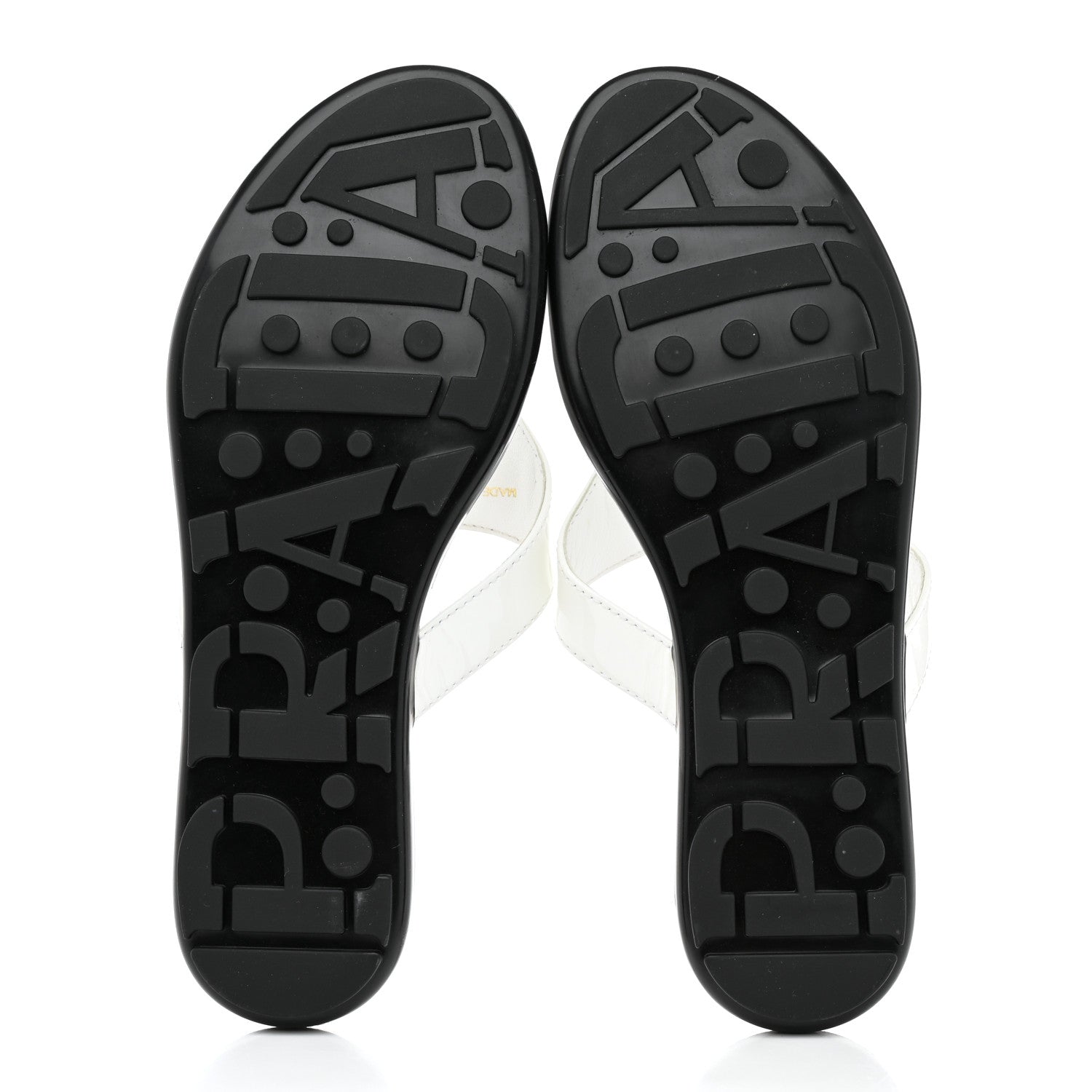 Prada Patent Calfskin Logo Thong Sandals 36.5 White 5 of 8