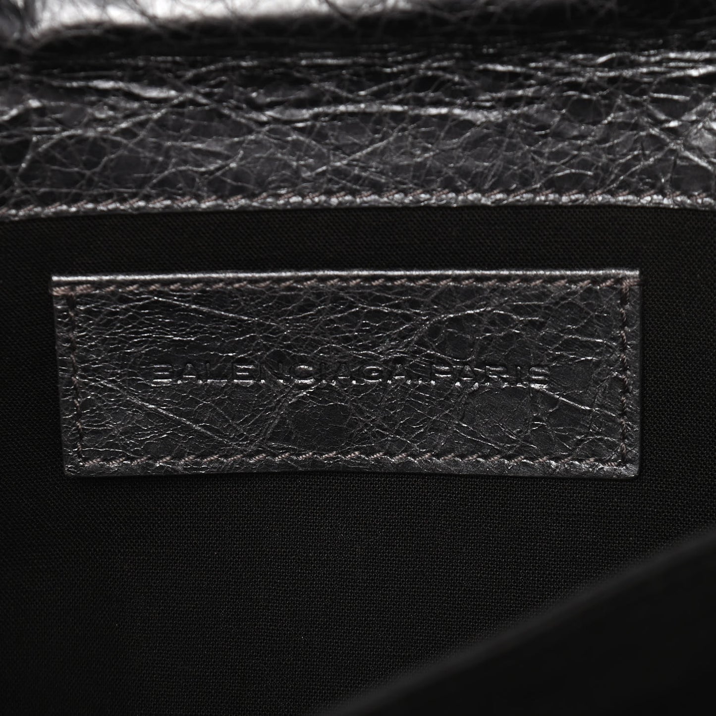 Agneau Classic Hardware Envelope Clutch Gris Hematite