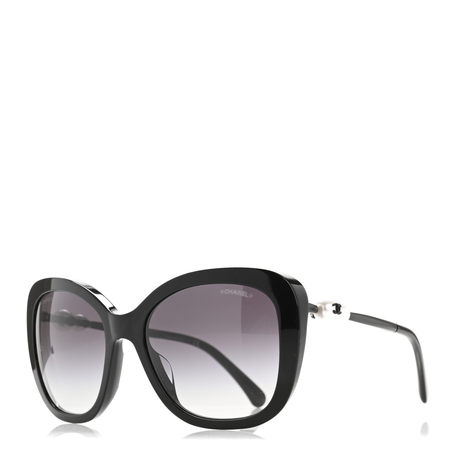 Chanel Acetate Polarized Butterfly Winter Pearl Sunglasses 5339-H-A Black 1 of 8