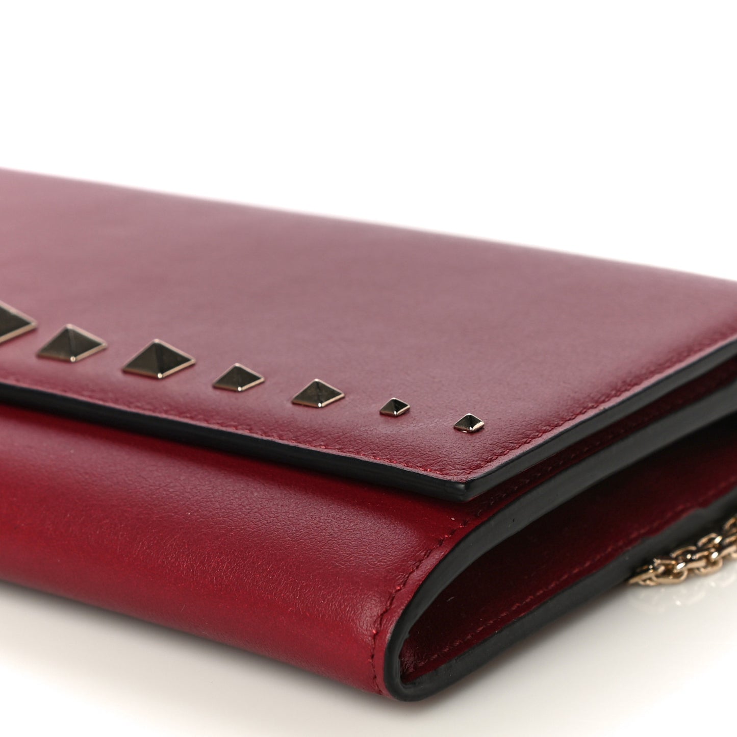 Vitello Rockstud Crossbody Wallet On Chain Rubino
