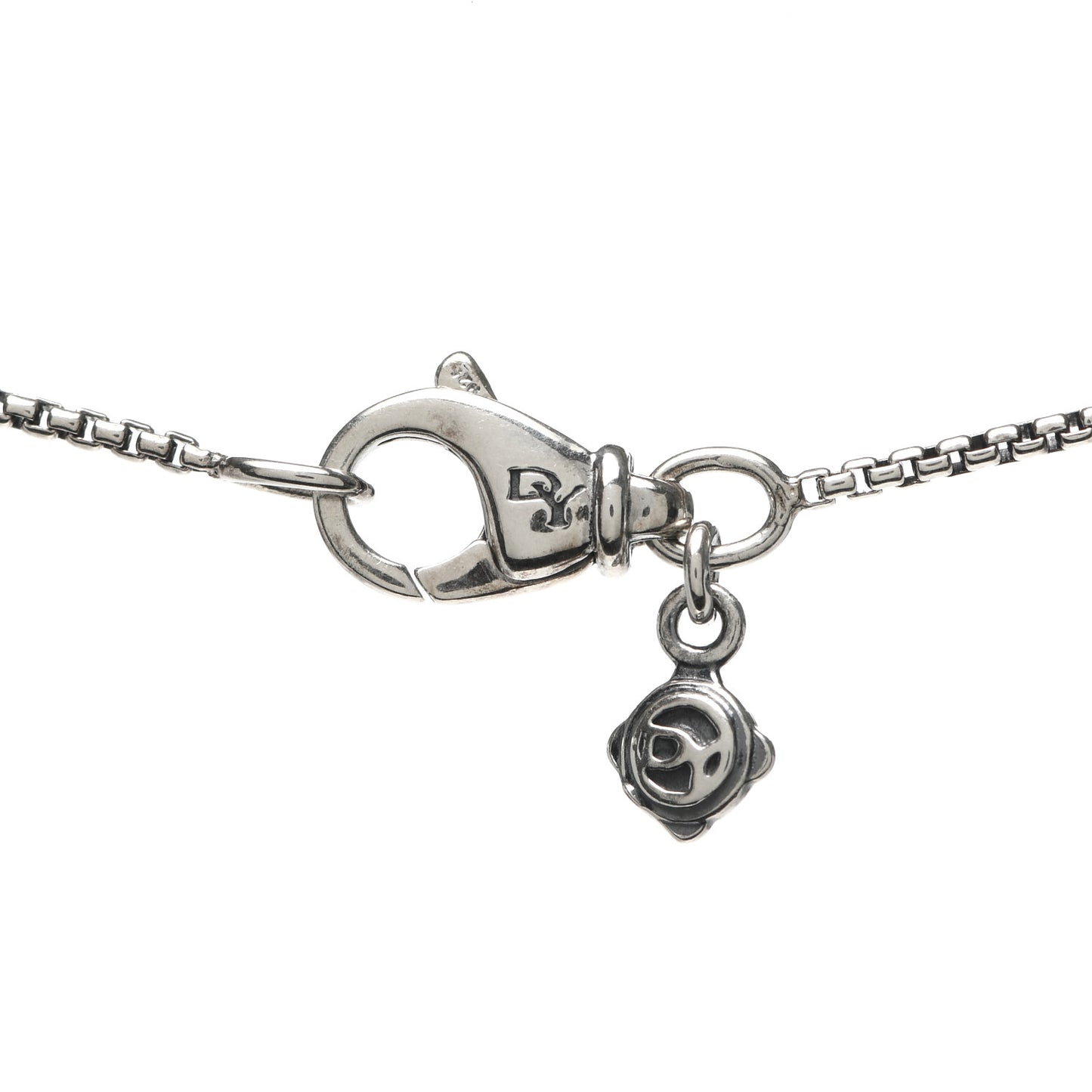 Sterling Silver Black Orchid 8mm Petite Chatelaine Pendant Necklace