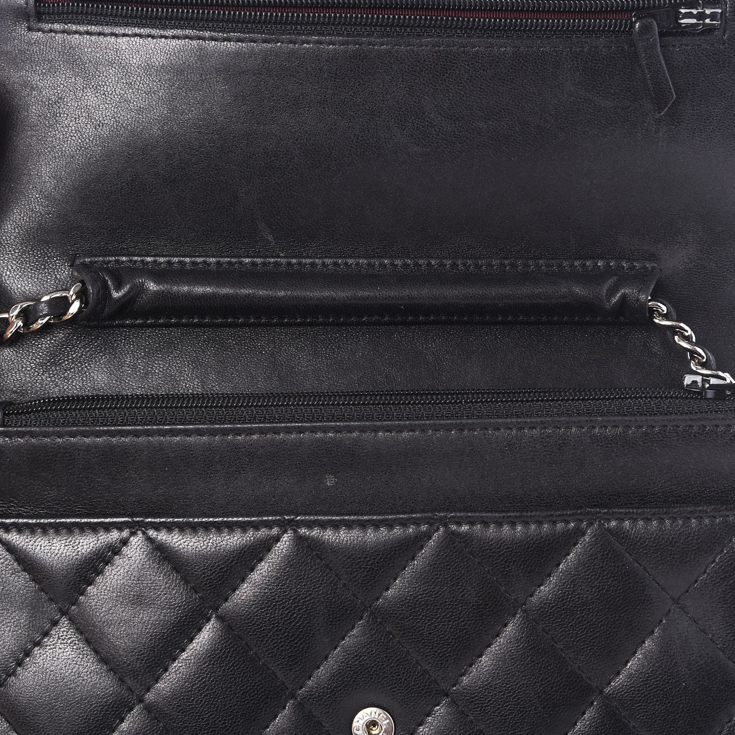Chanel Lambskin Quilted Wallet On Chain WOC Black 11 of 11