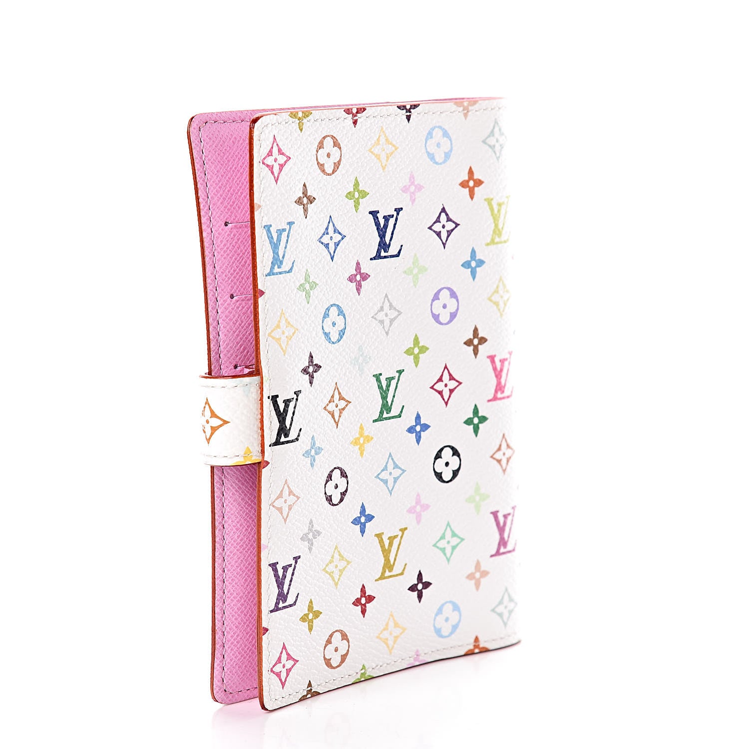 Louis Vuitton Monogram Multicolor Small Ring Agenda Cover White Litchi 3 of 8