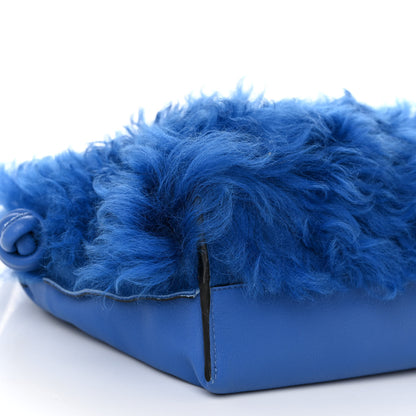 Loewe Nappa Shearling Flamenco Knot Clutch Blue 9 of 11
