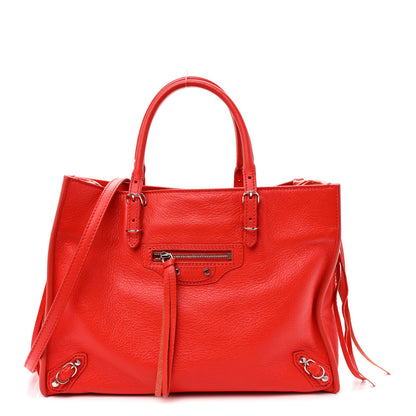 Balenciaga Veau Papier A6 Zip Around Tote Rouge Coquelicot 1 of 15