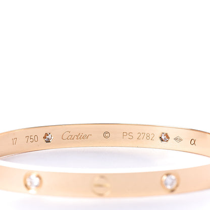 Cartier 18K Yellow Gold 4 Diamond LOVE Bracelet 17 4 of 4