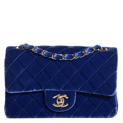 Chanel Velvet Quilted Mini Rectangular Flap Dark Blue 1 of 8
