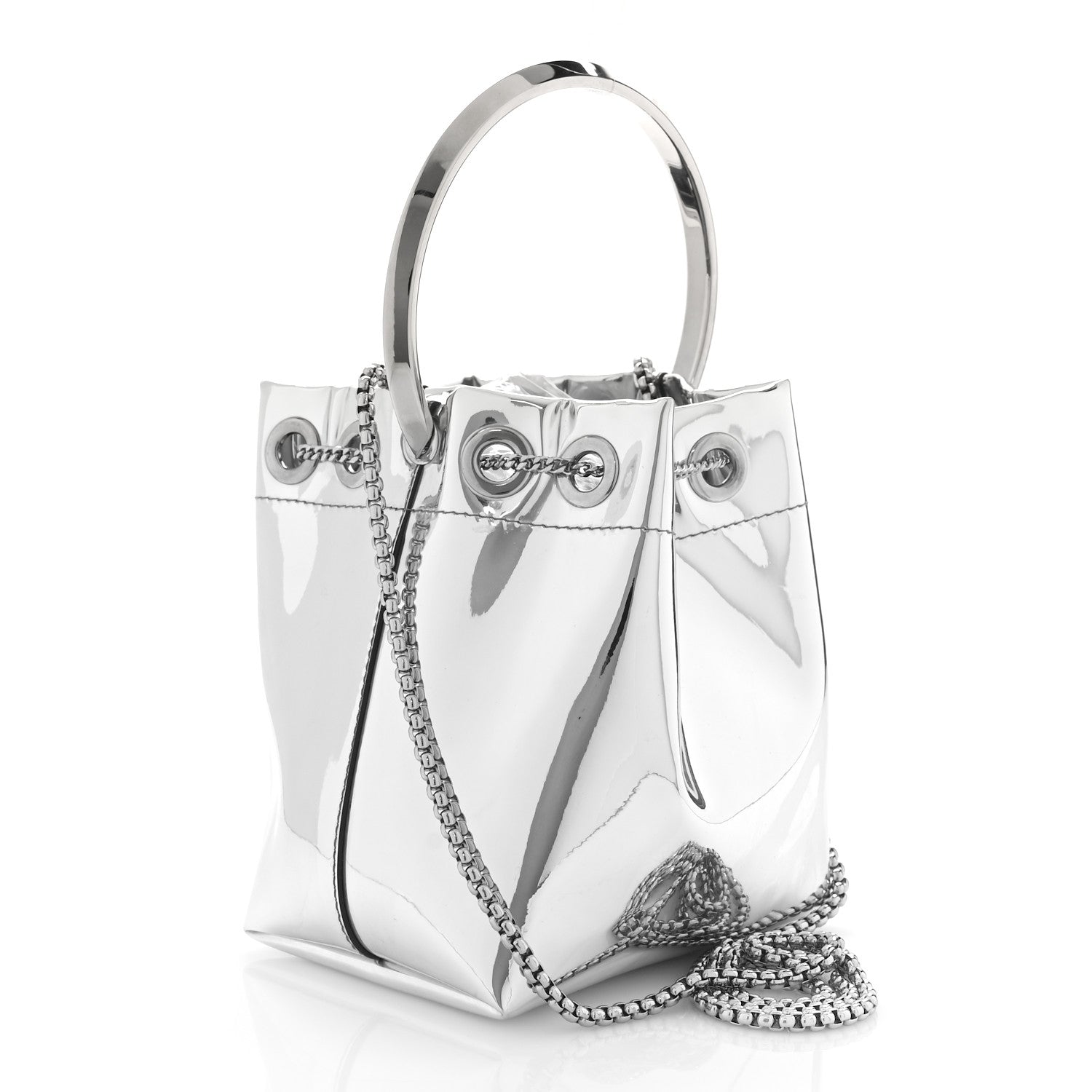 Jimmy Choo Metallic Patent Bon Bon Bag Silver 2 of 8