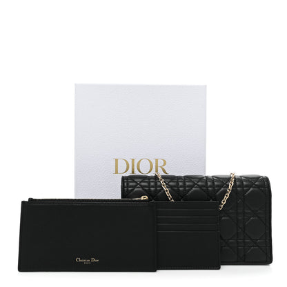 Christian Dior Lambskin Cannage Lady Dior Pouch Black 11 of 11