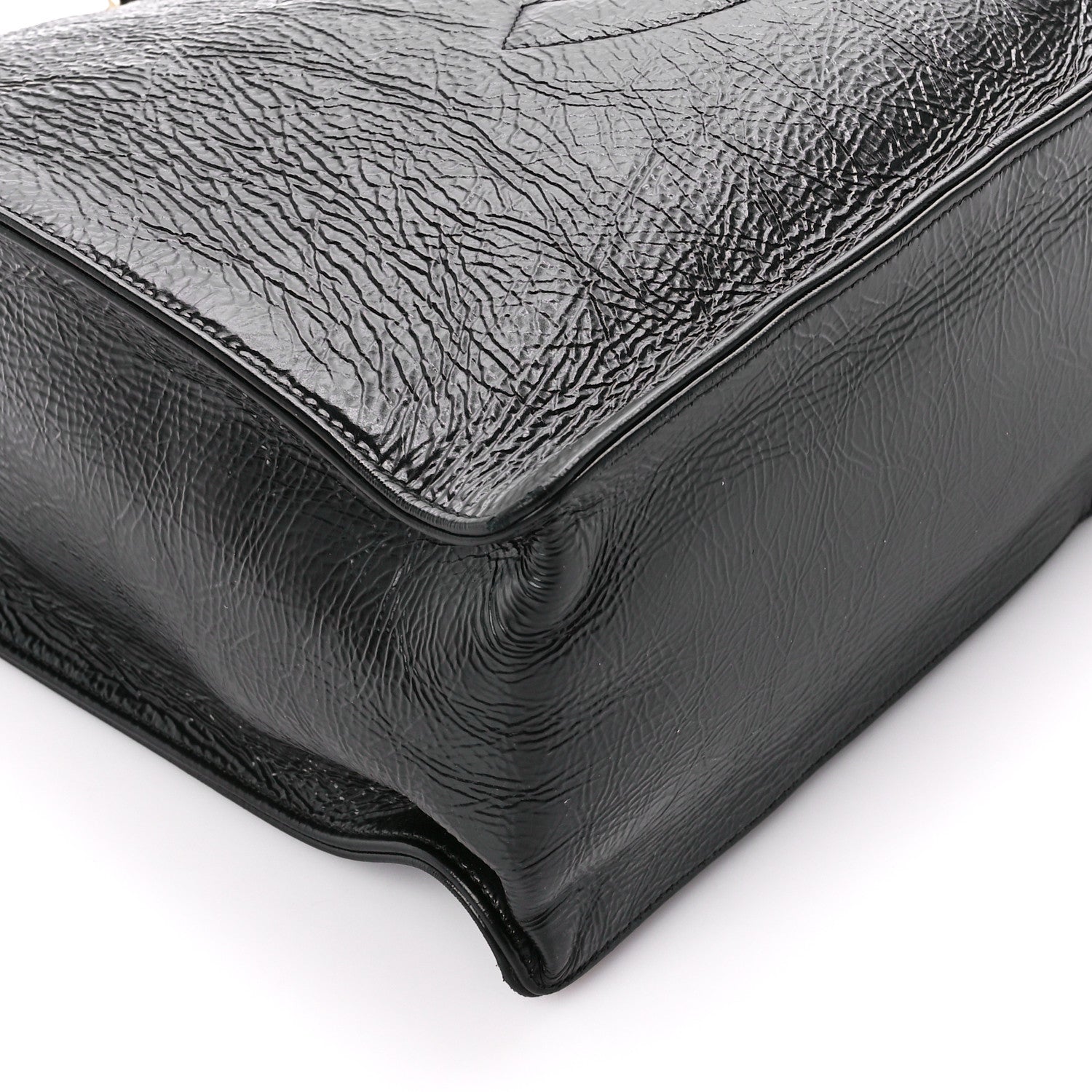 Chanel Shiny Aged Calfskin Shopping Bag Black 9 of 10
