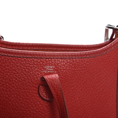 Hermes Taurillon Clemence Amazone Evelyne TPM Rouge Casaque Bleu Saphir 8 of 9