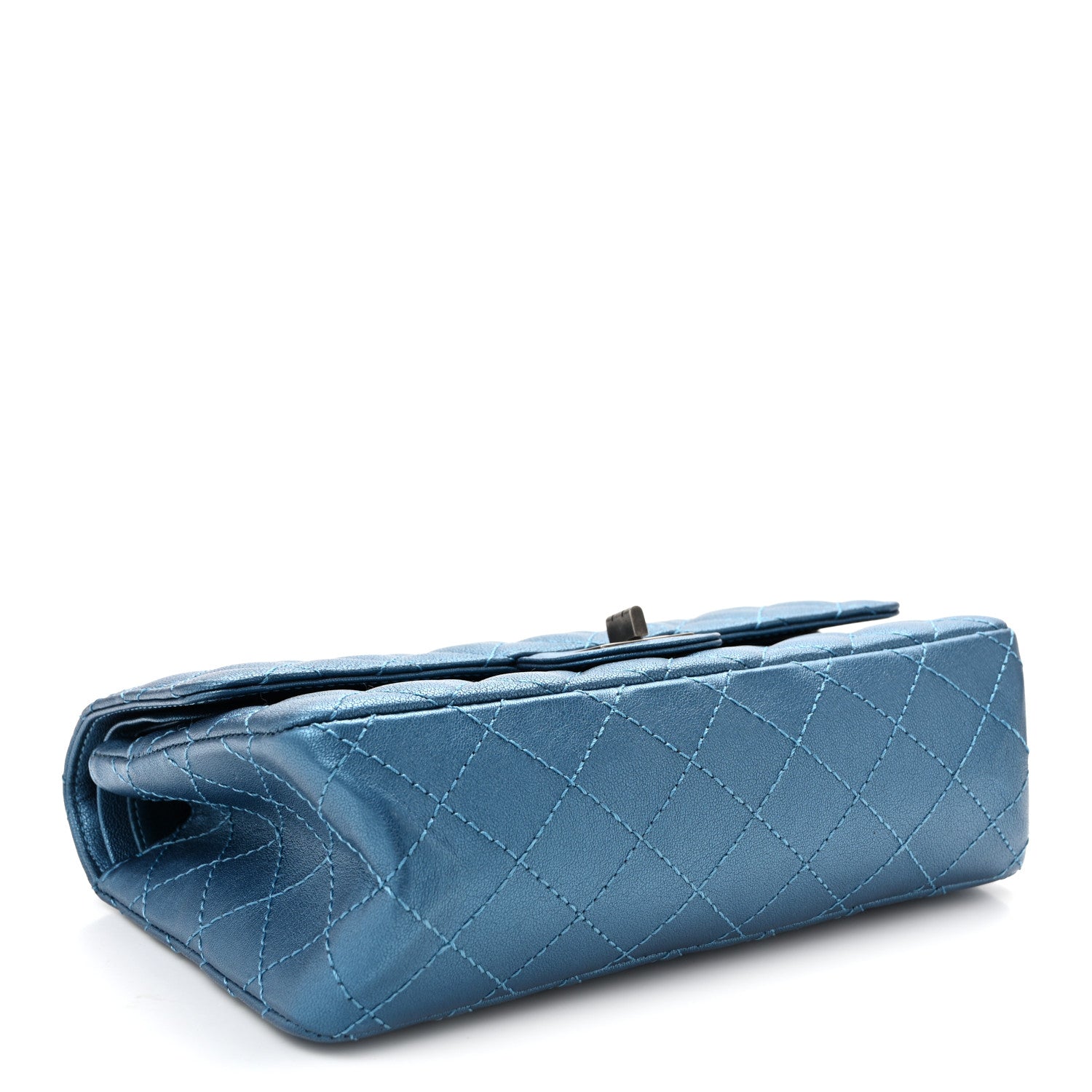 Chanel Metallic Sheepskin Quilted 2.55 Reissue 225 Flap  Blue 3 of 11