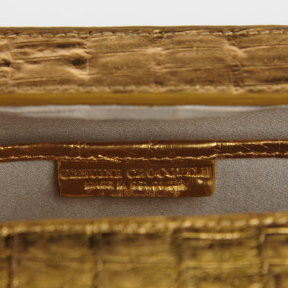 Nancy Gonzalez Crocodile Box Clutch Gold 7 of 10