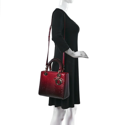 Christian Dior Snakeskin Medium Lady Dior Red 2 of 8