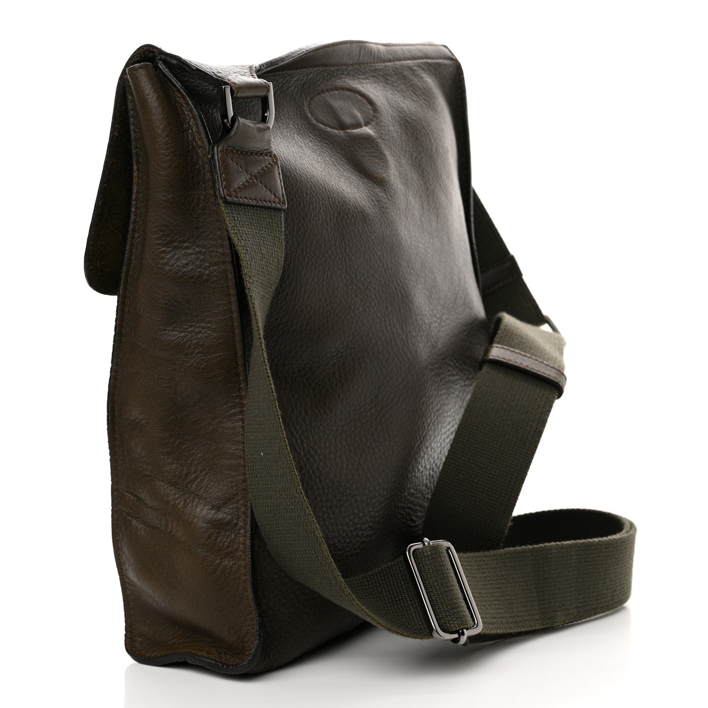 Natural Grain Calfskin Antony Messenger Crossbody Green