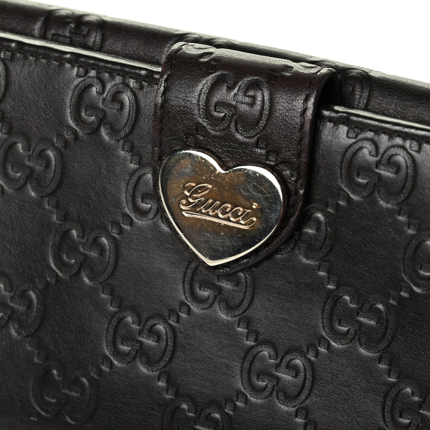 Gucci Guccissima Heart Continental Wallet Dark Brown 10 of 12