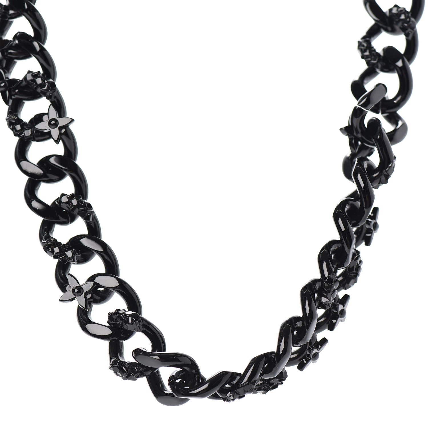 Louis Vuitton Metal Black As Knight Chain Necklace Black 1 of 7