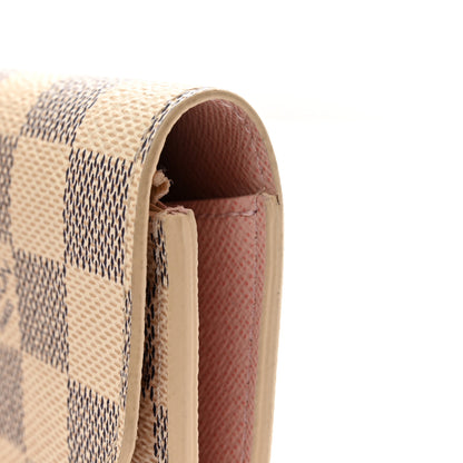 Louis Vuitton Damier Azur Emilie Wallet Rose Ballerine 7 of 8