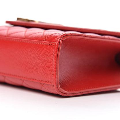 Saint Laurent Grain De Poudre Textured Mixed Matelasse Triquilt Medium Monogram Satchel New Red 10 of 10