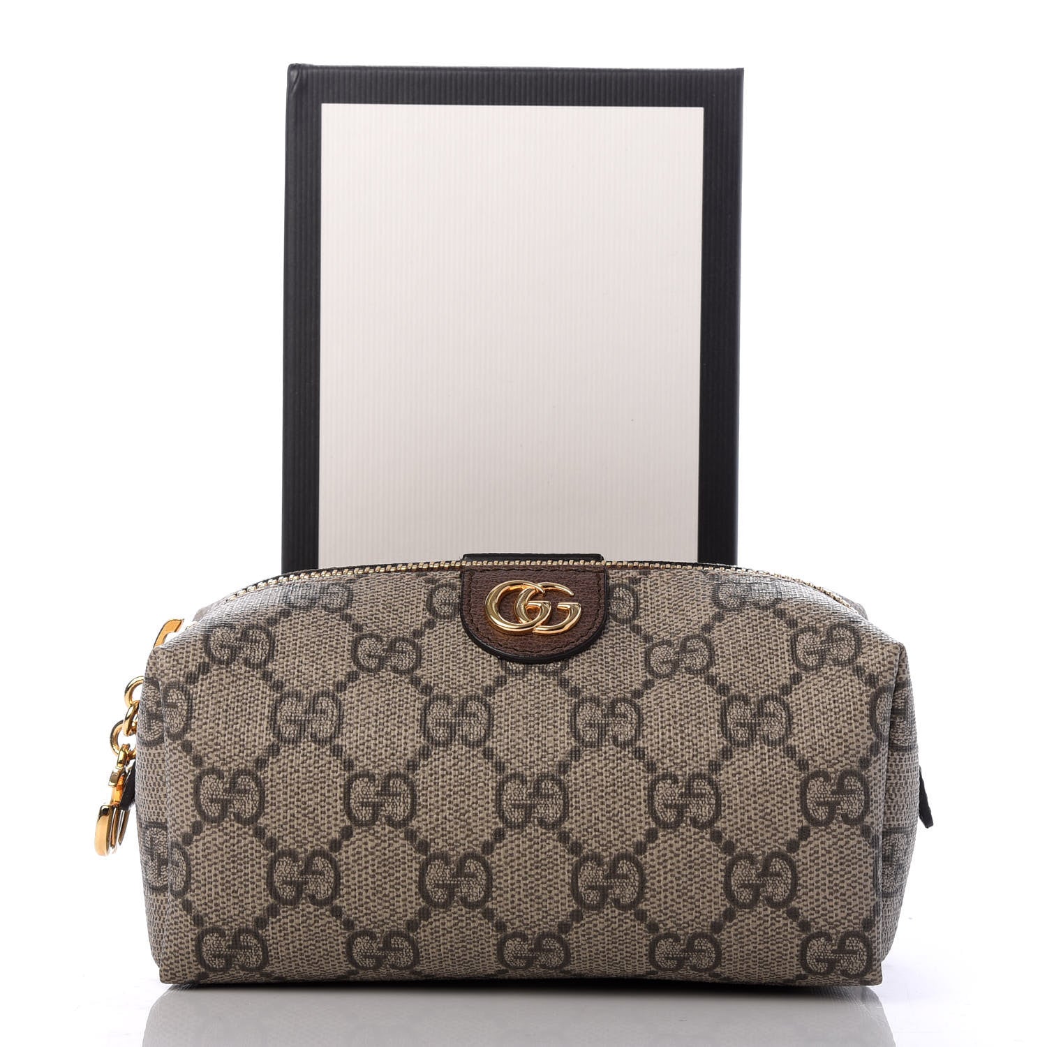 Gucci Soft GG Supreme Monogram Calfskin Small Ophidia Cosmetic Case Beige Ebony New Acero 7 of 7