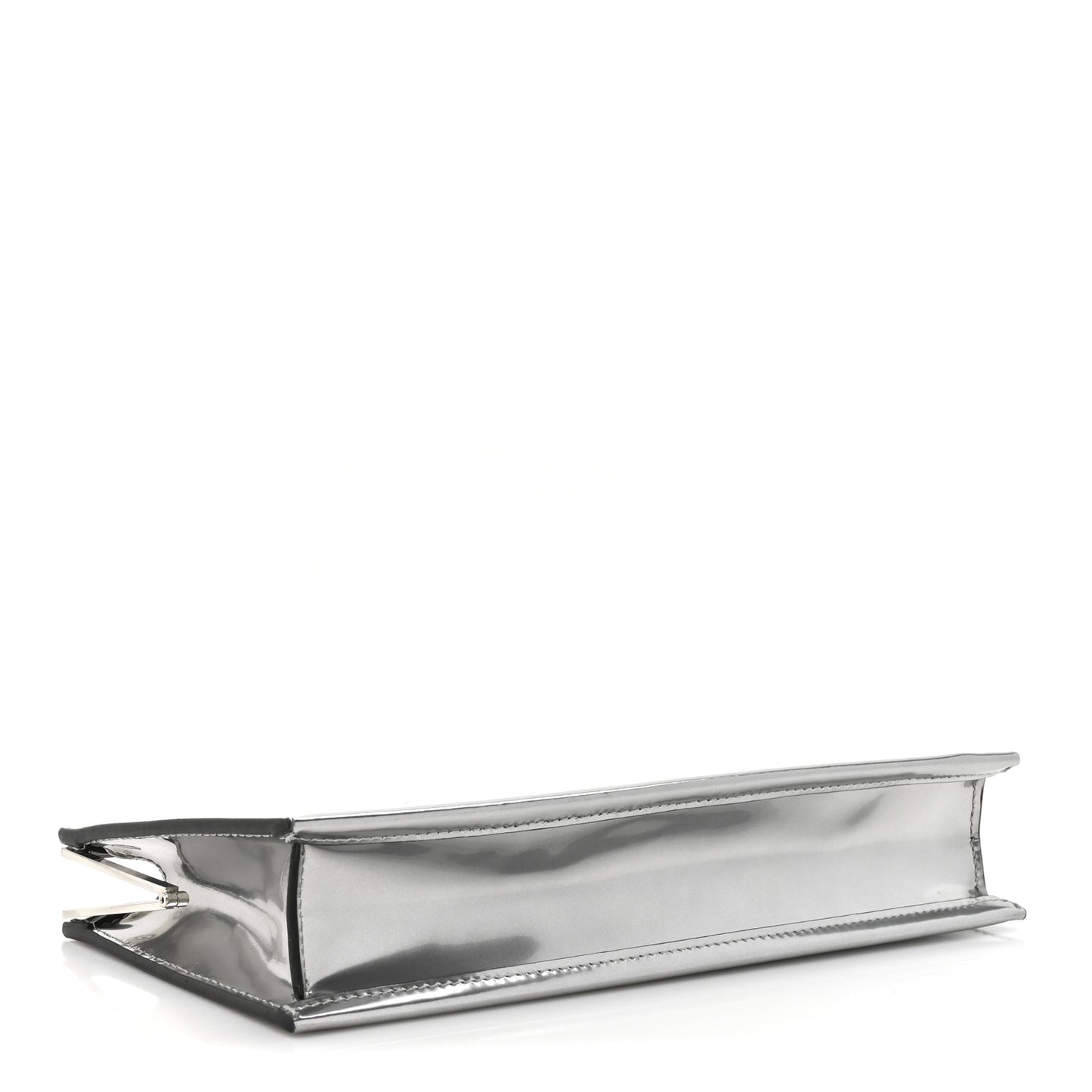 Metallic Calfskin Clutch Silver
