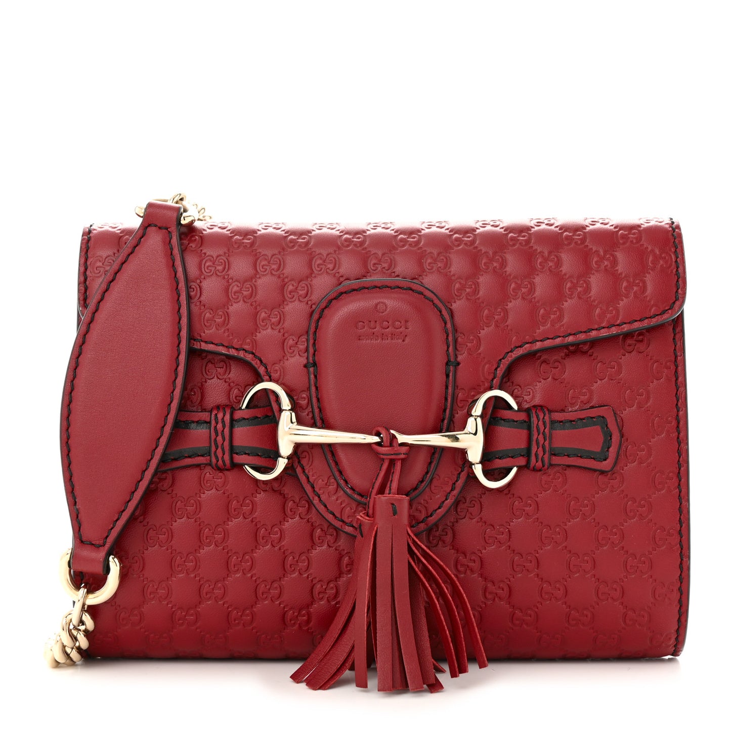 Soft Microguccissima Mini Emily Chain Shoulder Bag Rosso