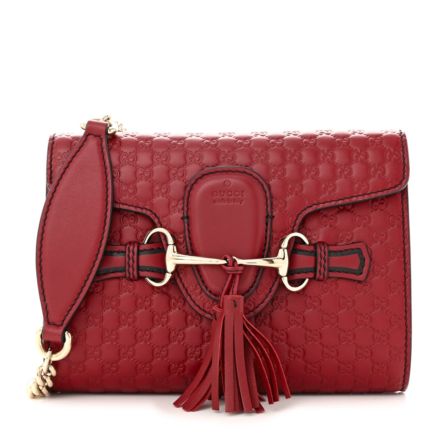 Gucci Soft Microguccissima Mini Emily Chain Shoulder Bag Rosso 1 of 10