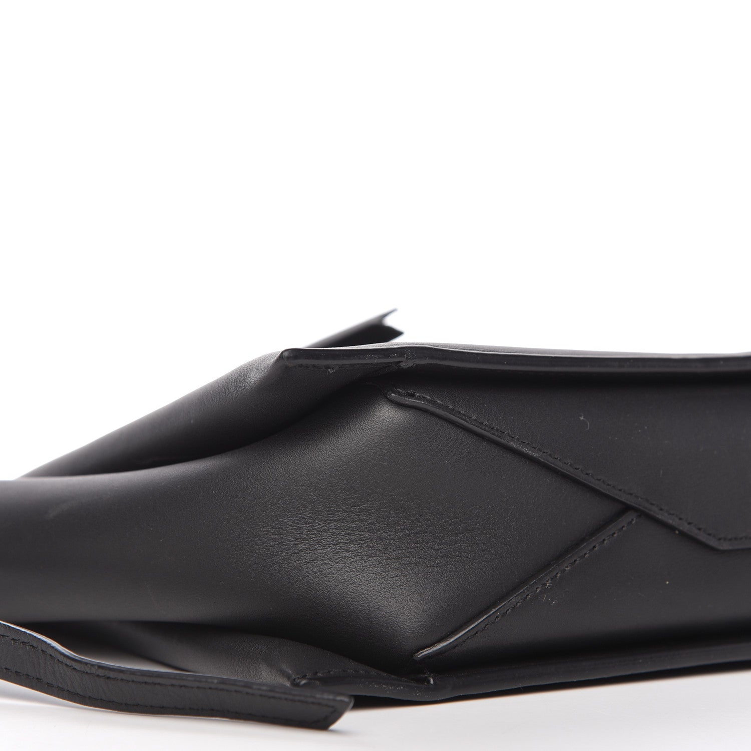 Celine Smooth Calfskin Tri-Fold Clutch on Chain Black 6 of 9