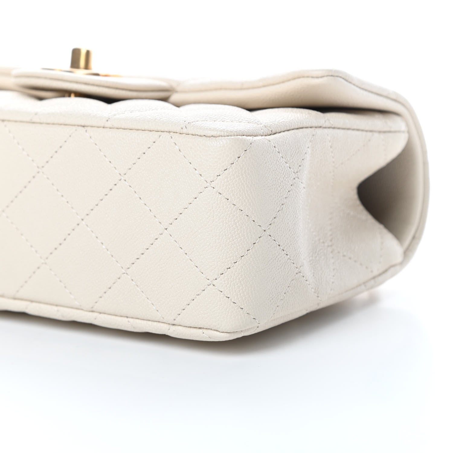 Chanel Caviar Quilted Mini Top Handle Rectangular Flap Beige 10 of 10