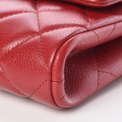 Chanel Caviar Quilted Clutch With Chain Flap Dark Red 10 of 11