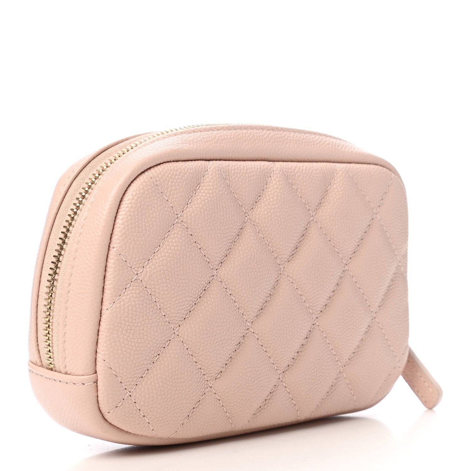 Chanel Caviar Quilted Small Curvy Pouch Cosmetic Case Light Pink 3 of 8