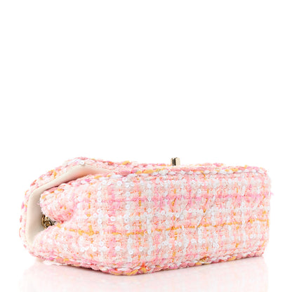 Chanel Tweed Braided Mini Rectangular Flap Pink Orange 4 of 12