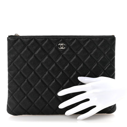 Chanel Caviar Quilted Medium Cosmetic Case Black 2 of 8