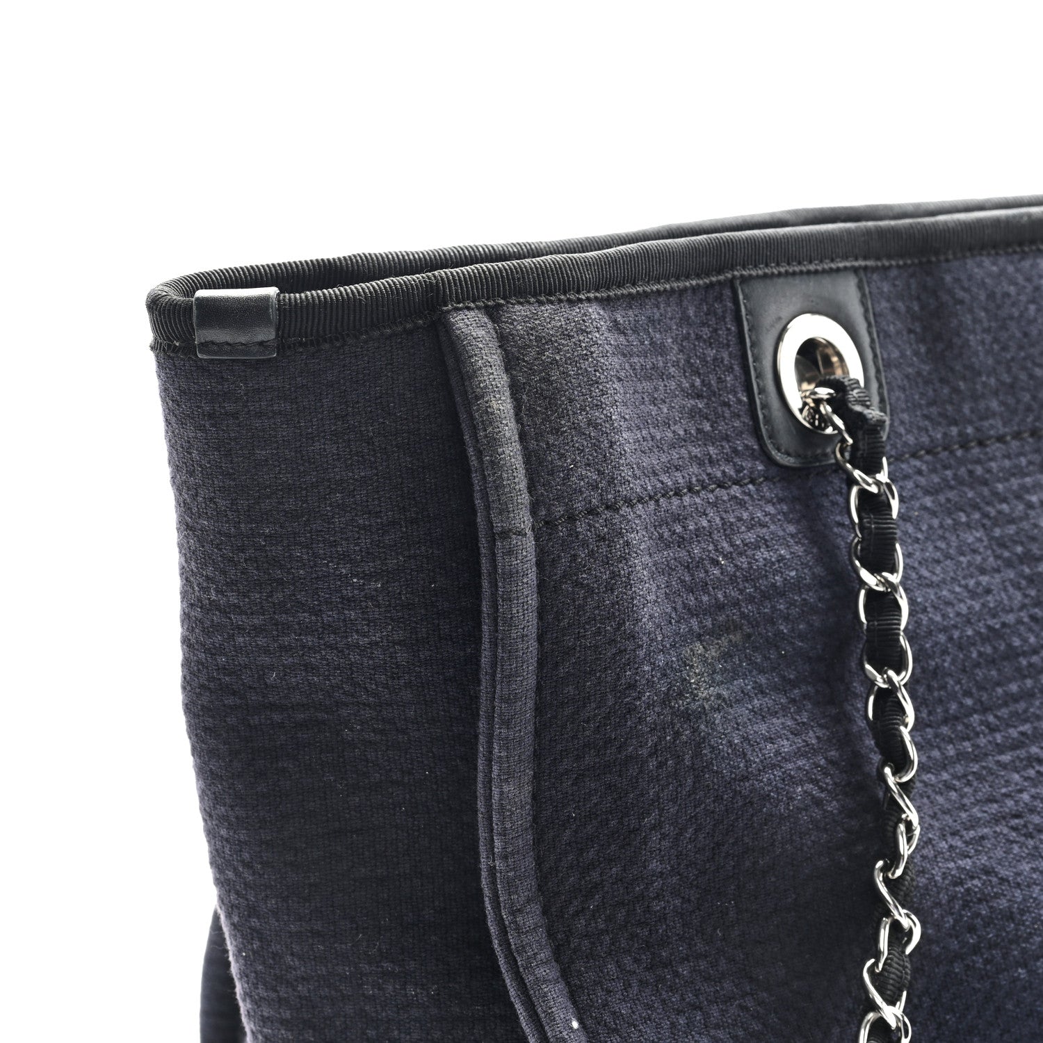 Chanel Mixed Fibers Small Deauville Tote Navy 10 of 11