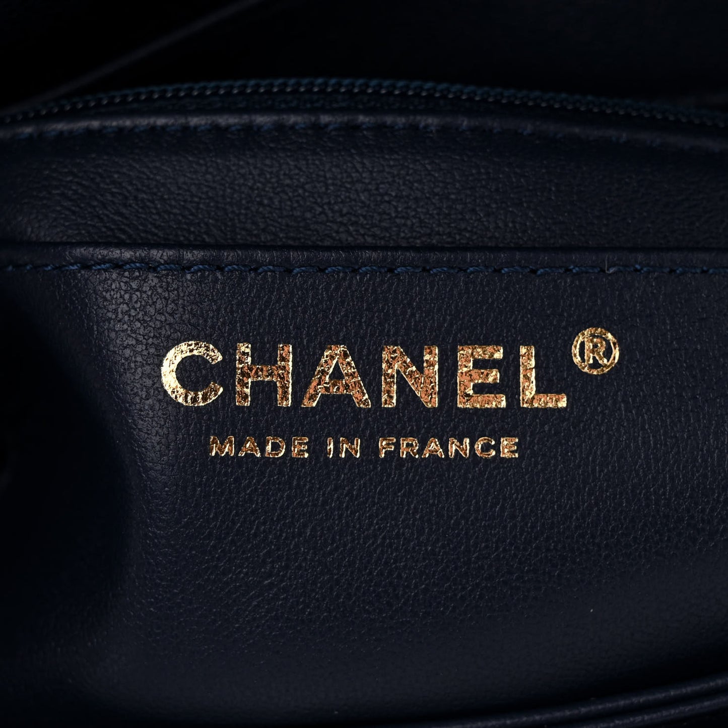 Shiny Caviar Quilted Mini Top Handle Flap Navy Blue