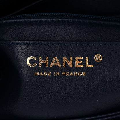 Chanel Shiny Caviar Quilted Mini Top Handle Flap Navy Blue 6 of 11