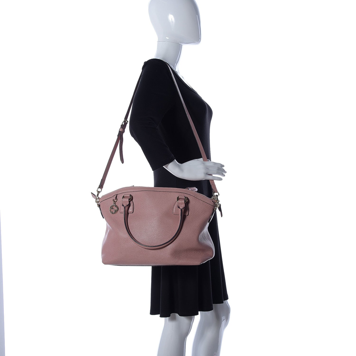 Gucci Dollar Calfskin GG Charm Dome Satchel Soft Pink 2 of 10