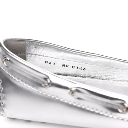 Louis Vuitton Calfskin Monogram Gloria Loafers 41 Silver 7 of 8